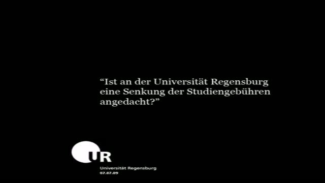 Frag den Rektor, Juli 2009, Frage zur Senkung der Studienbeiträge