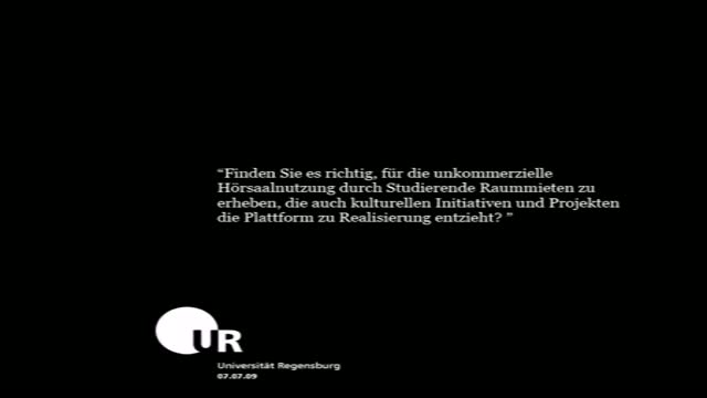 Frag den Rektor, Juli 2009, Frage zur Erhebung von Raummiete für unkommerzielle Hörsaalnutzung