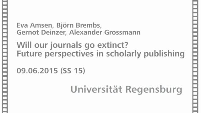 Minisymposium: Will our journals go extinct?