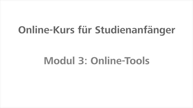 Fit fürs Studium - Modul 3 - Online Tools