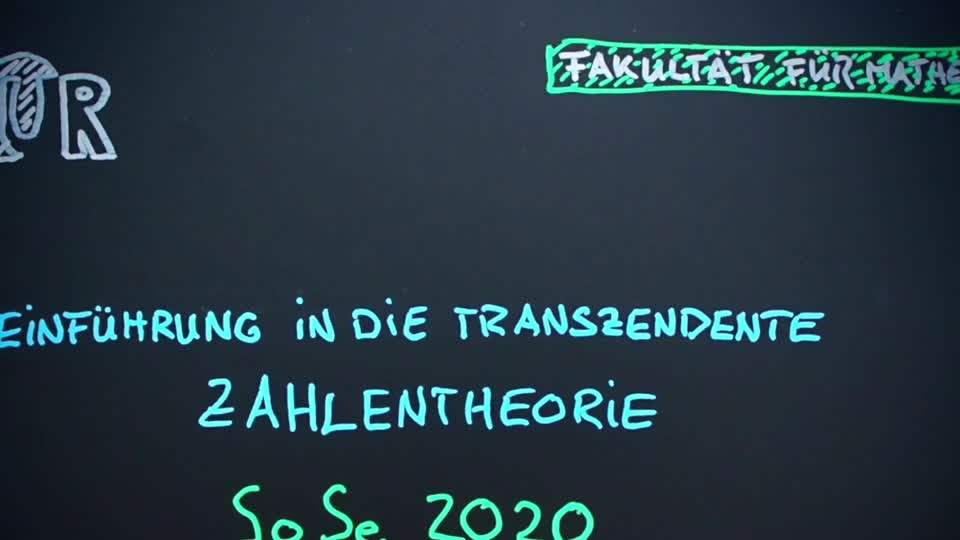 01 Einführung, Teil 1 - Einführung in die transzendente Zahlentheorie