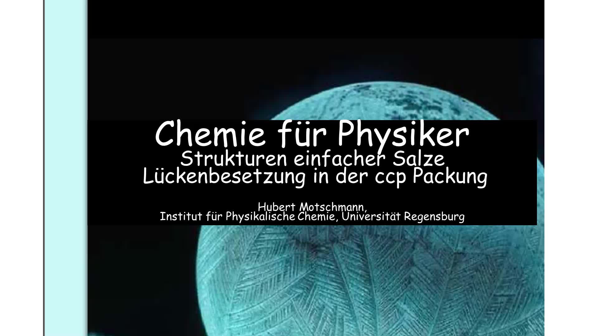 Einfache Salze - Lückenbesetzung in der kubisch dichtesten Kugelpackung