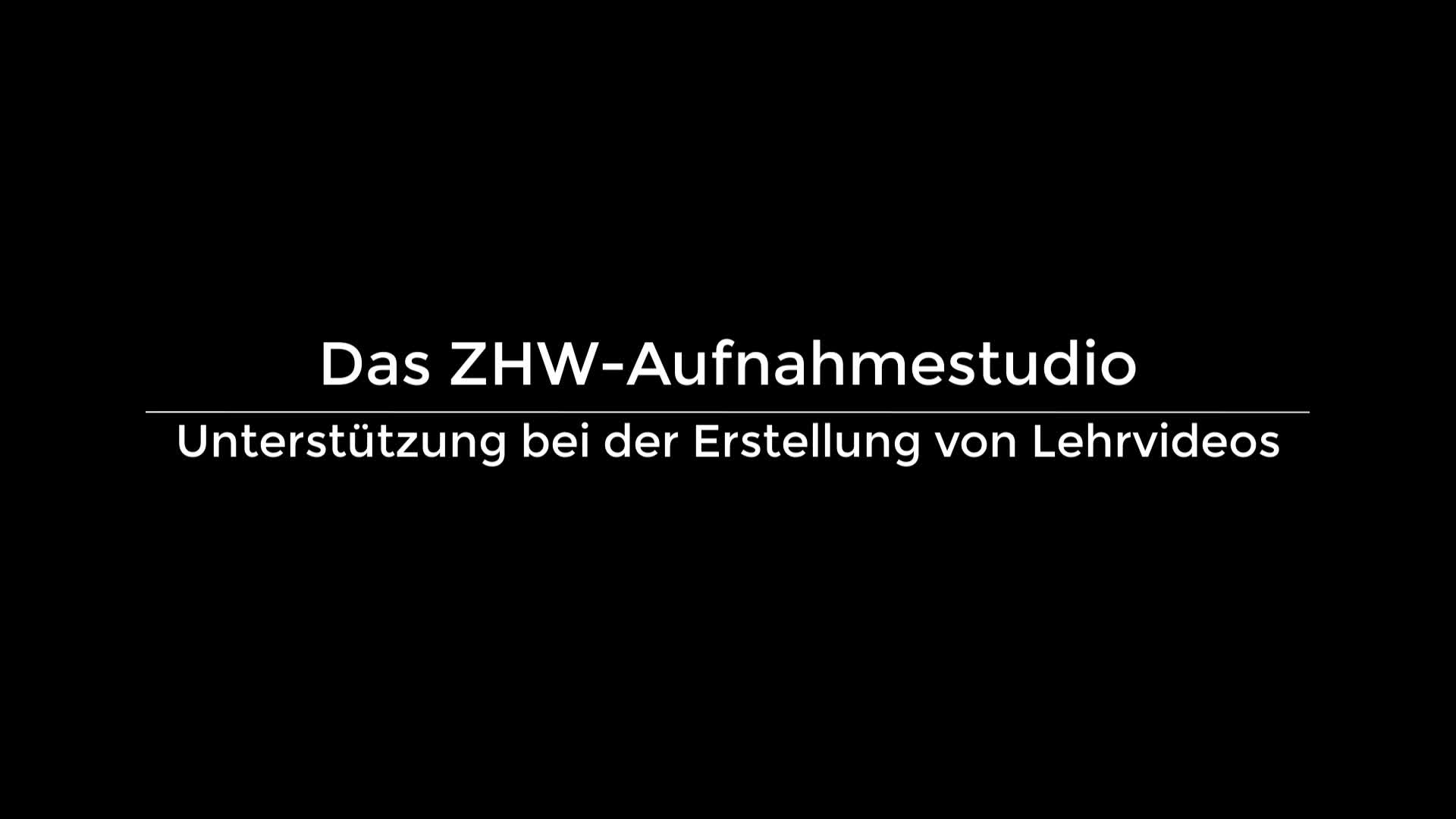 Das ZHW-Aufnahmestudio – Unterstützung bei der Erstellung von Lehrvideos
