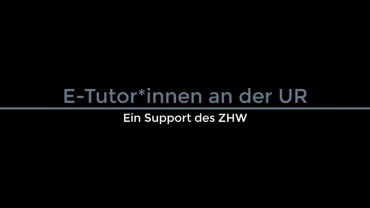 E-Tutor*innen an der Universität Regensburg