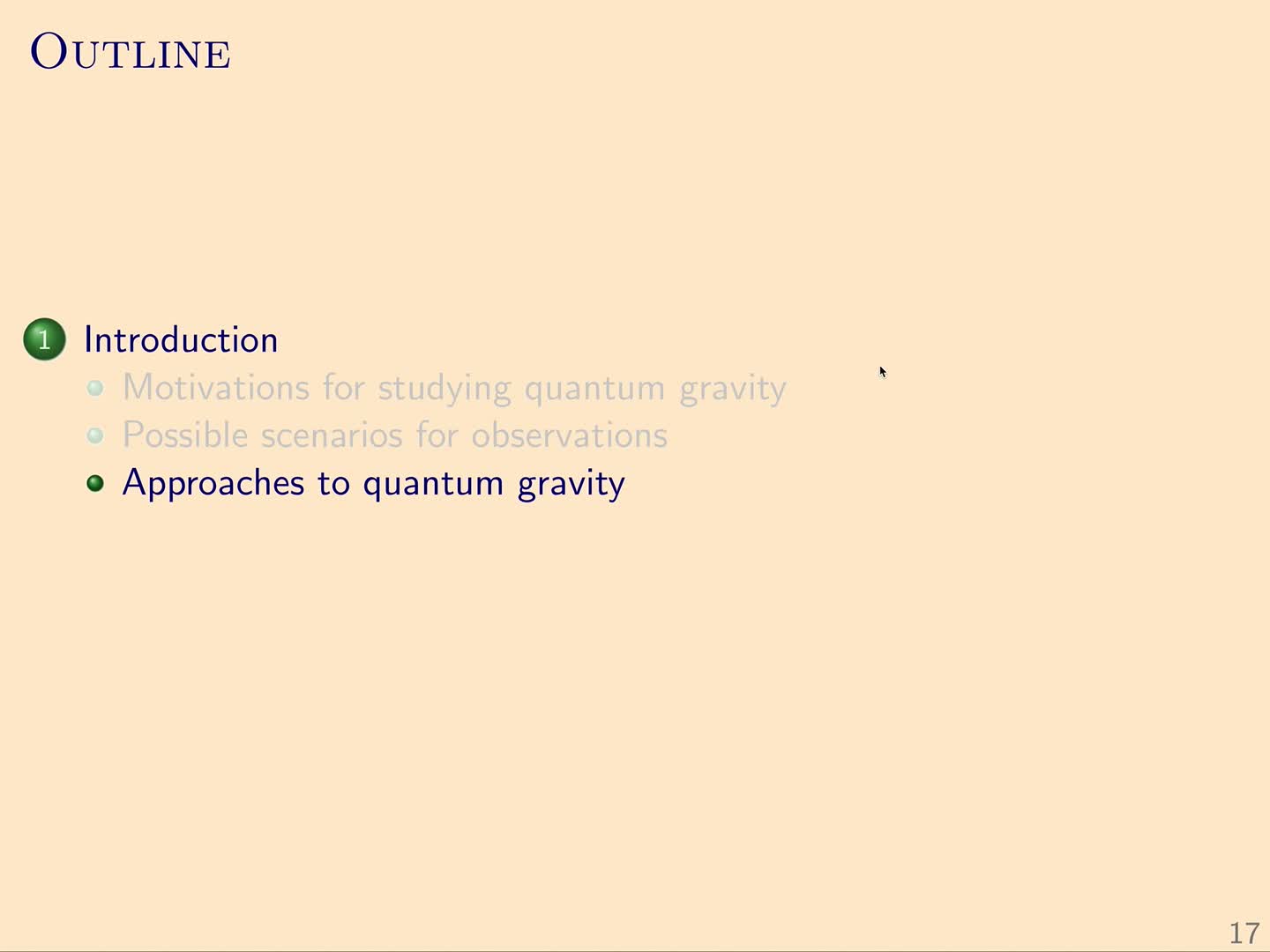 QG I: 1.3 - Approaches to quantum gravity