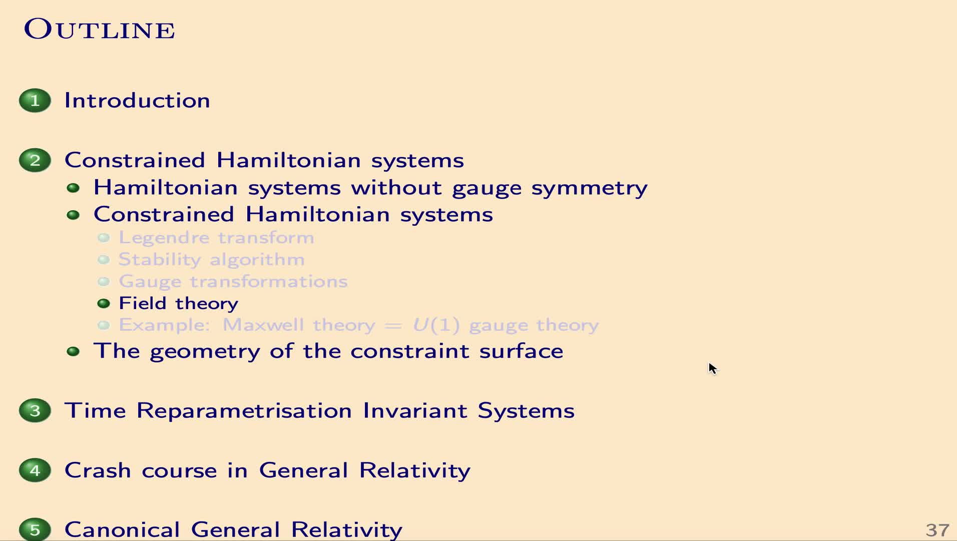 QG I: 2.2.4 - Field theory