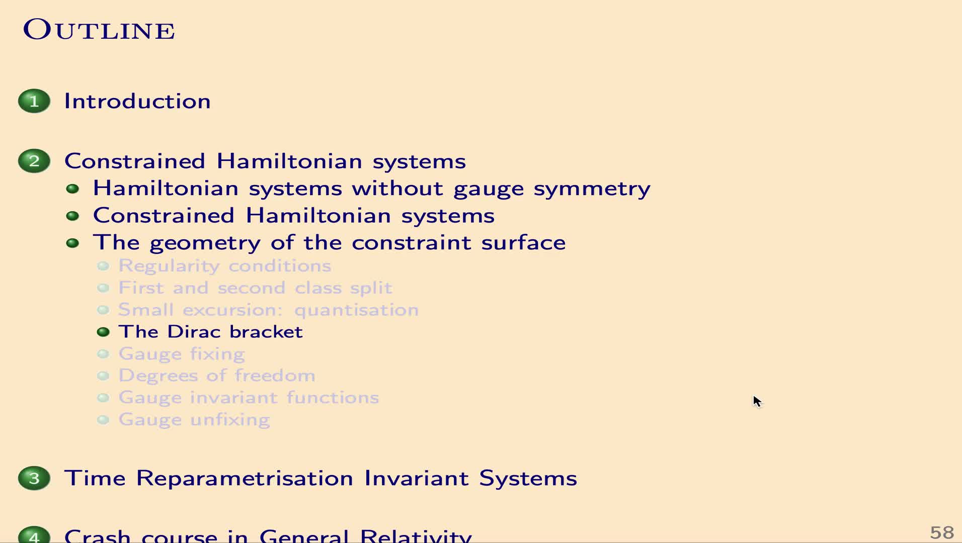 QG I: 2.3.4 - The Dirac bracket