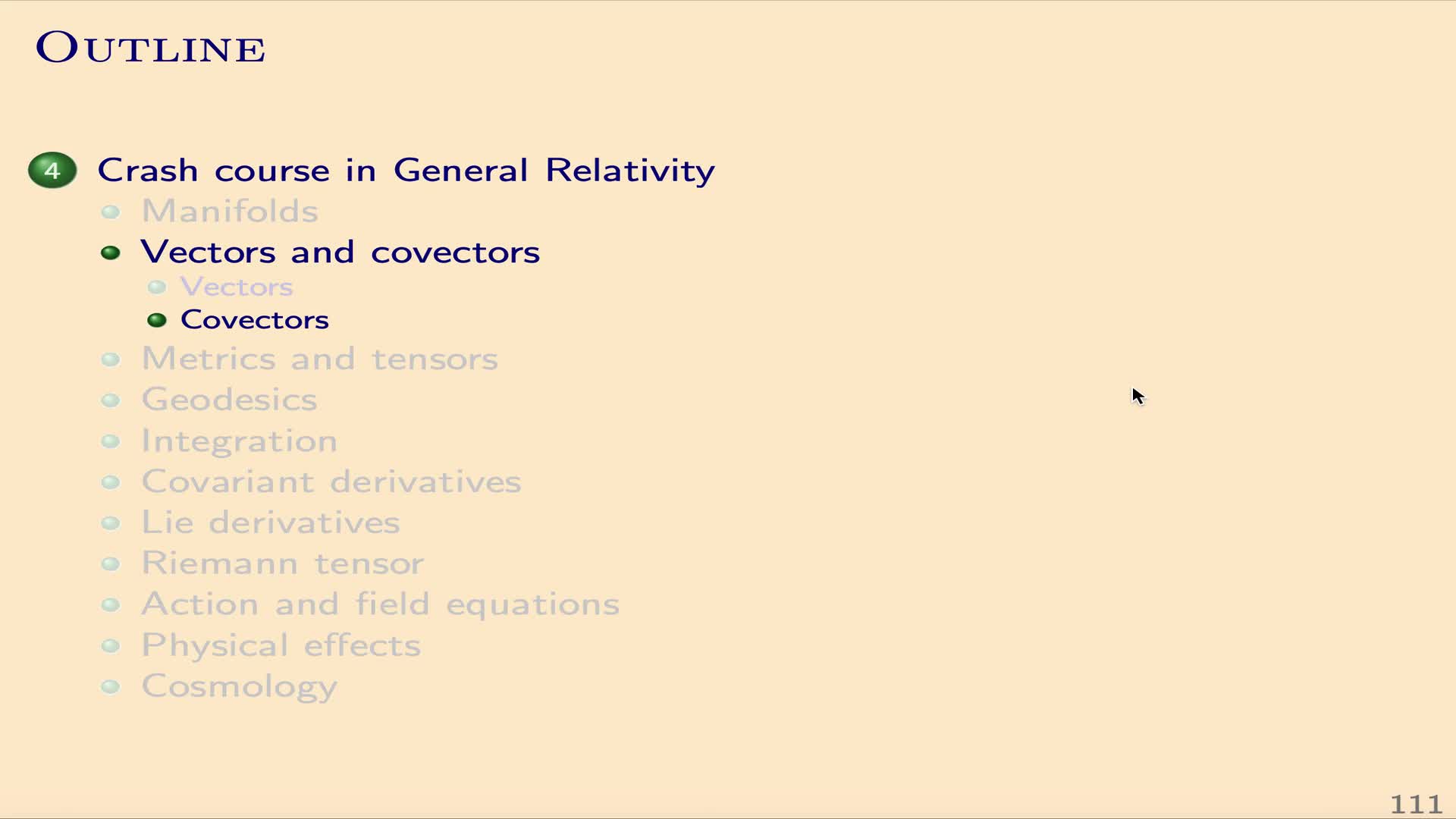 QG I: 4.2.2 - Covectors