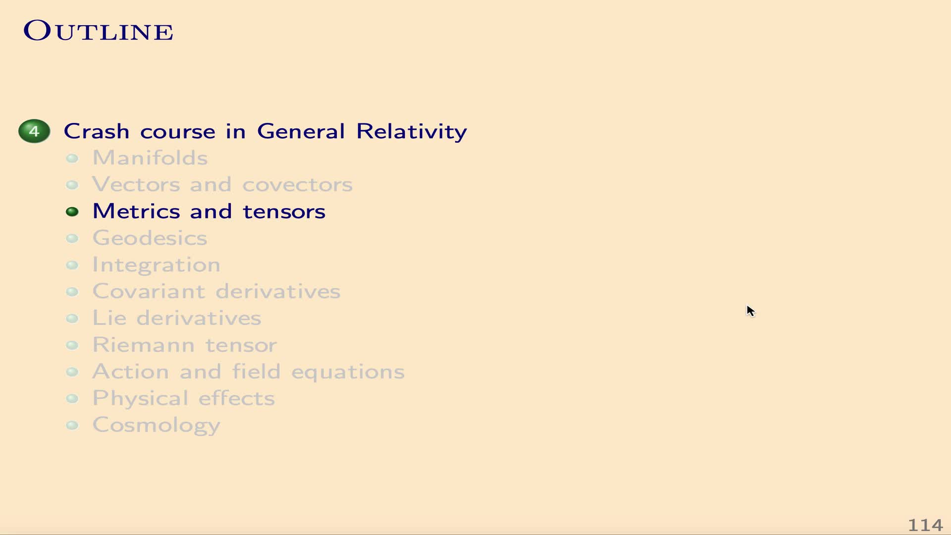 QG I: 4.3 - Metrics and tensors