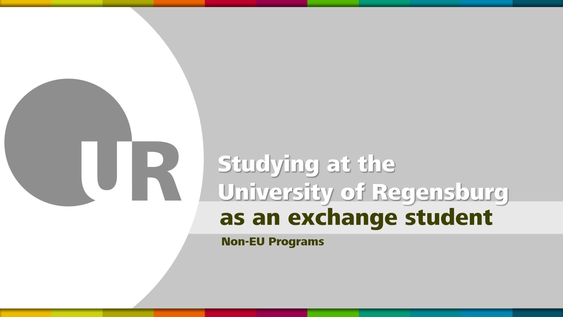 Studying at the University of Regensburg:        Non-EU Exchange Student