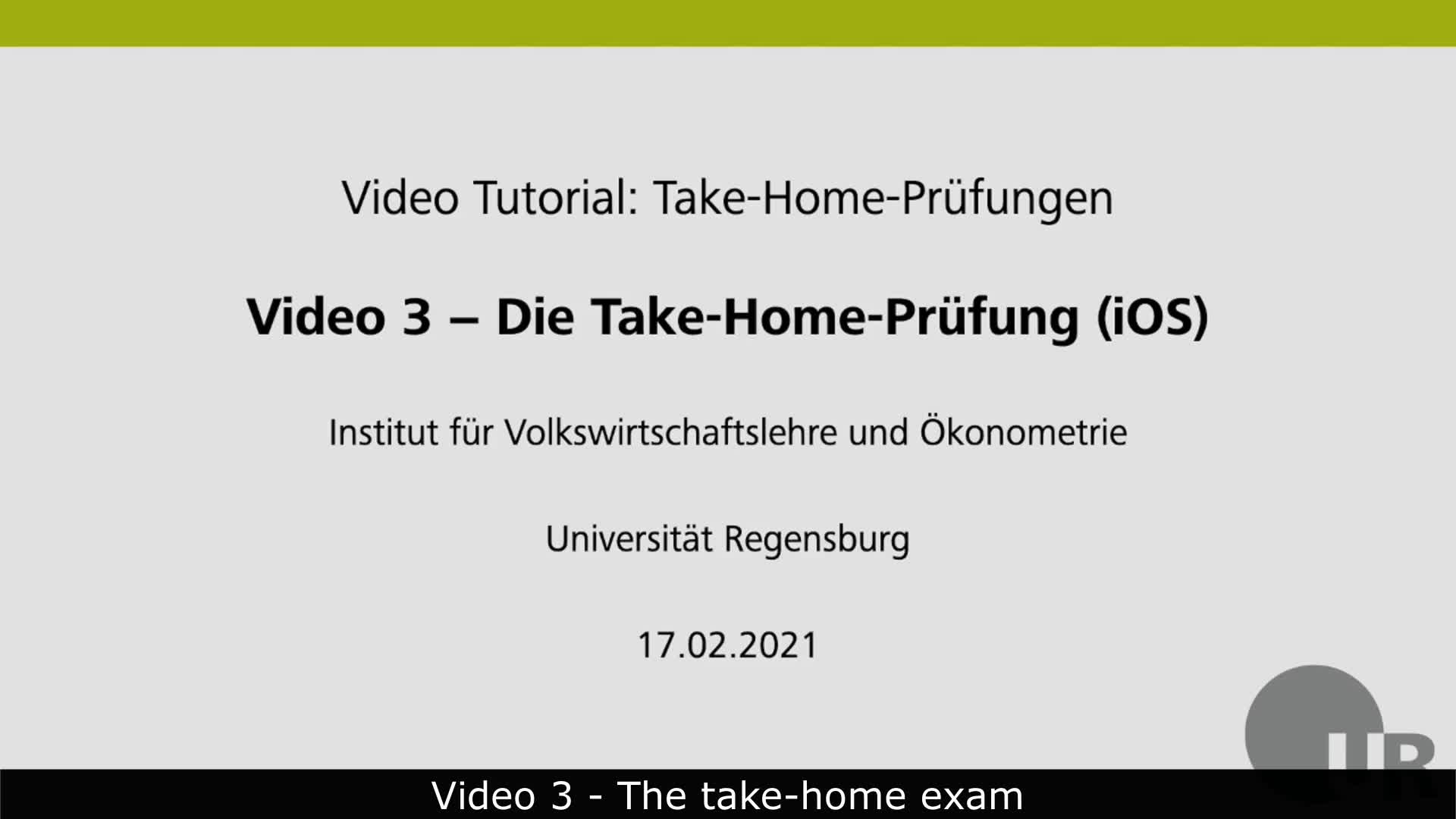 Video 3 - The Take-Home-Exam (iOS, English subtitles)
