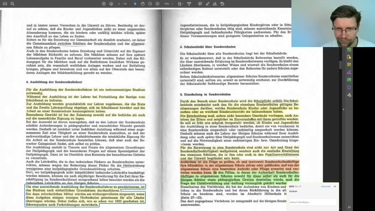 Textanalyse des Gutachtens zur Ordnung des Sonderschulwesens - Kultusministerkonferenz 1960