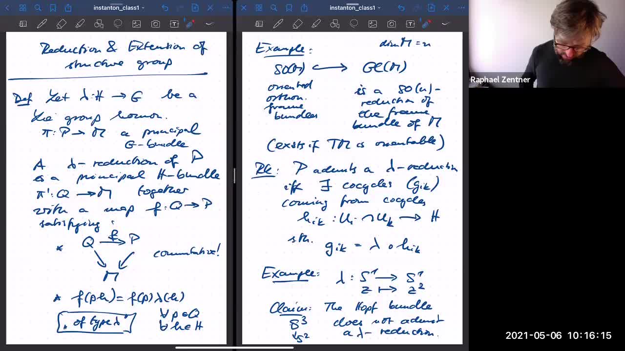 Instanton gauge theory class 5 on 6 May 21