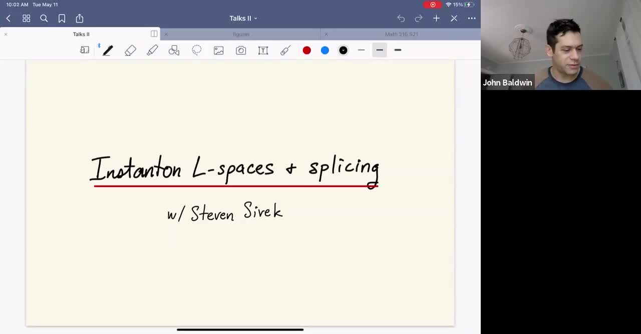 John Baldwin: Instanton L-spaces and splicing