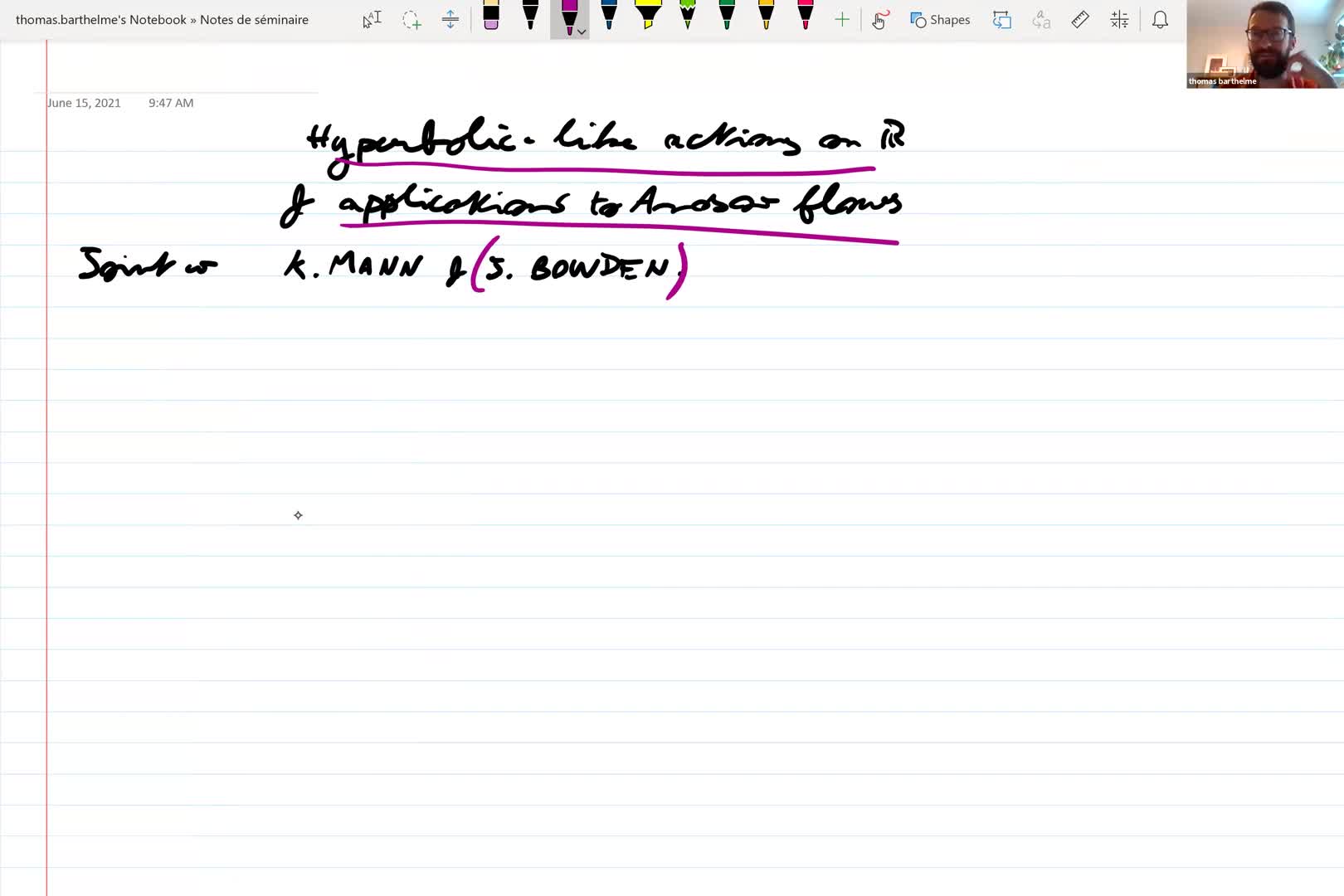 Thomas Barthelmé: Hyperbolic-like actions on ℝ and applications to (contact) Anosov flows