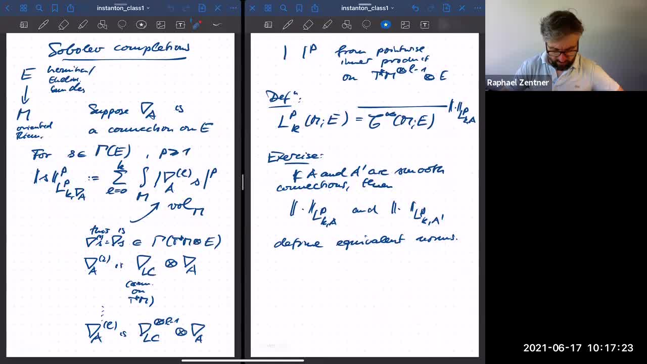 Instanton gauge theory class 9 on 17 June 21