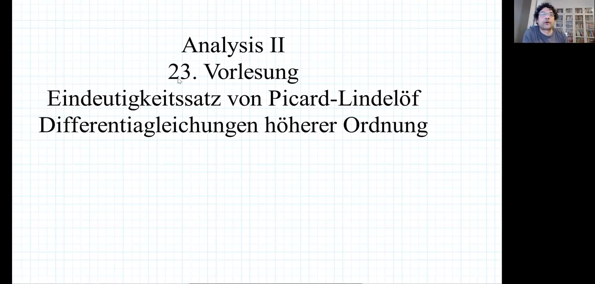Analysis II 23. Vorlesung