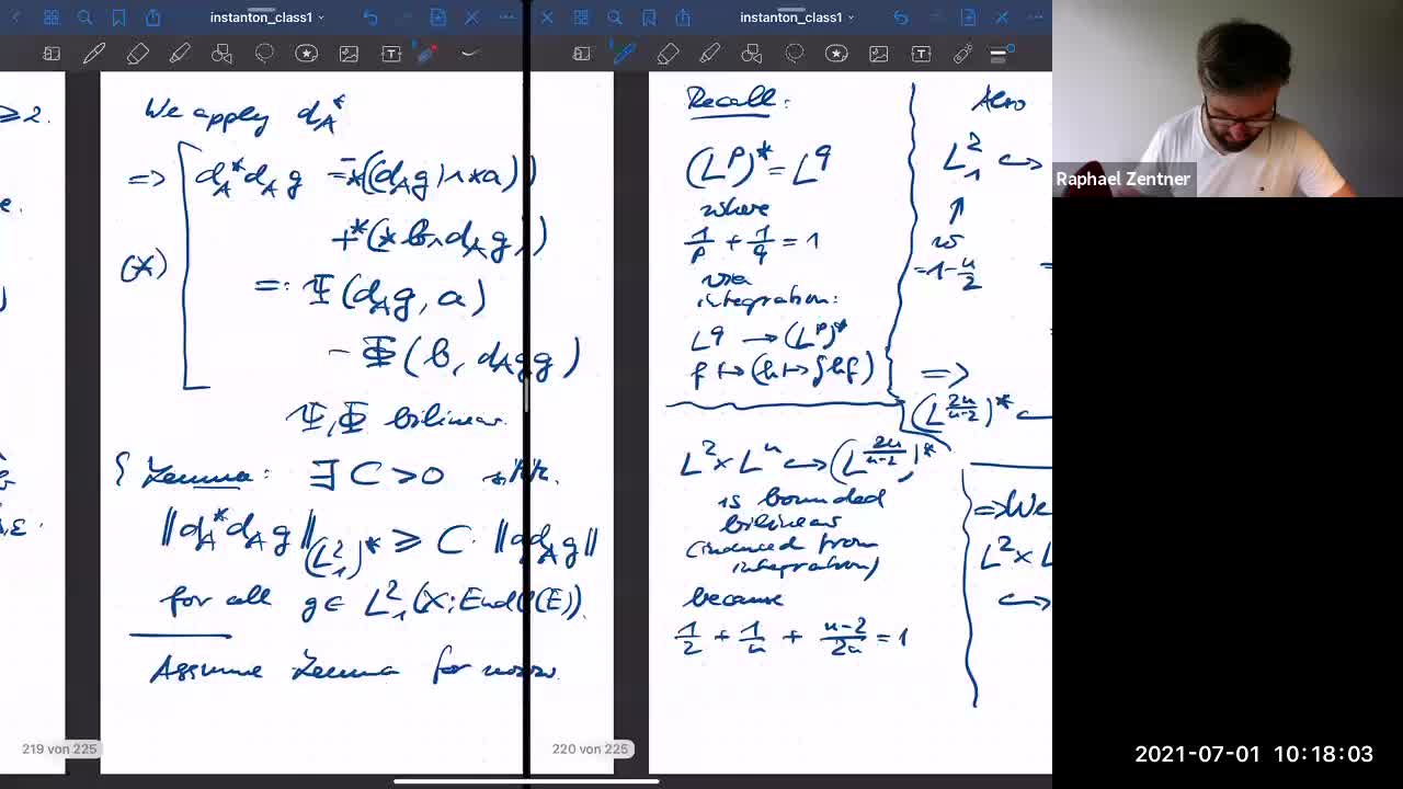 Instanton gauge theory class 13 on 1st July 21