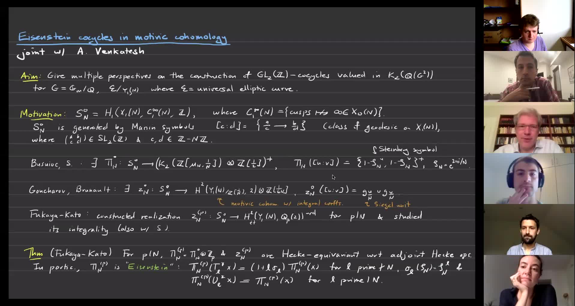 Romyar Sharifi: Eisenstein cocycles in motivic cohomology