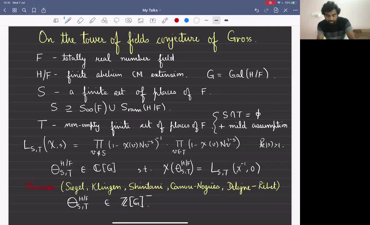 Mahesh Kakde: On the tower of fields conjecture of Gross