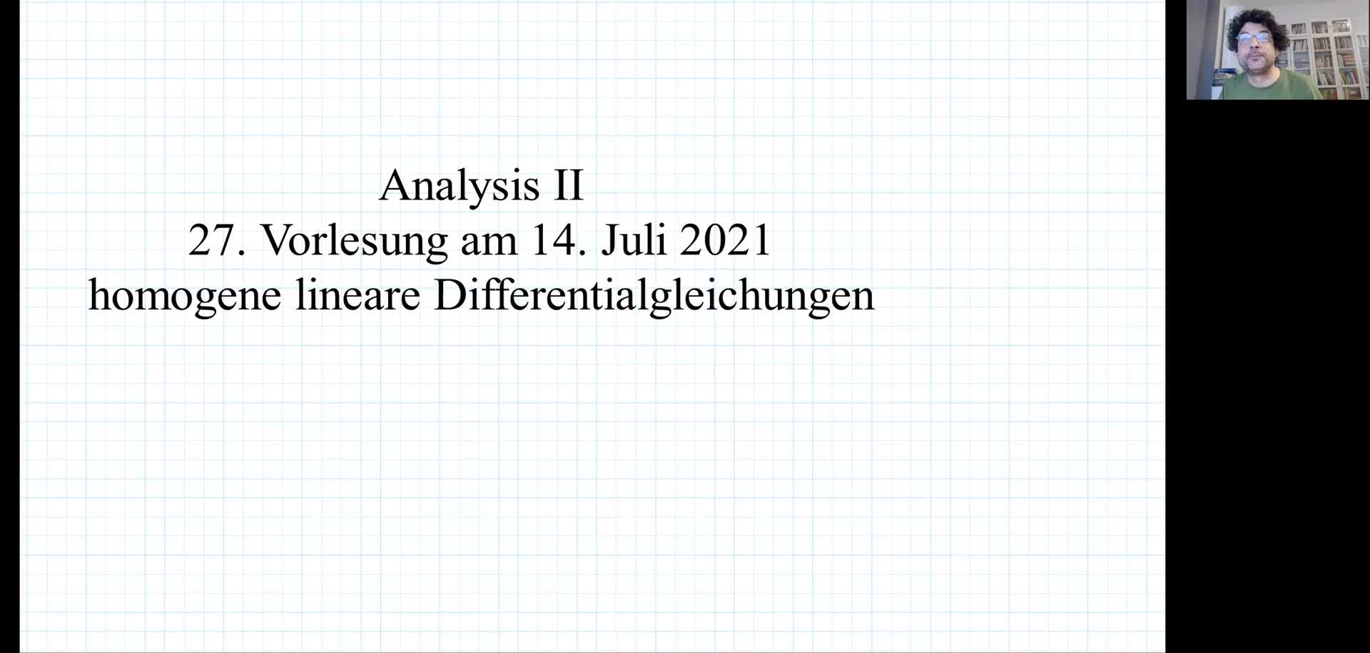 Analysis II 27. Vorlesung