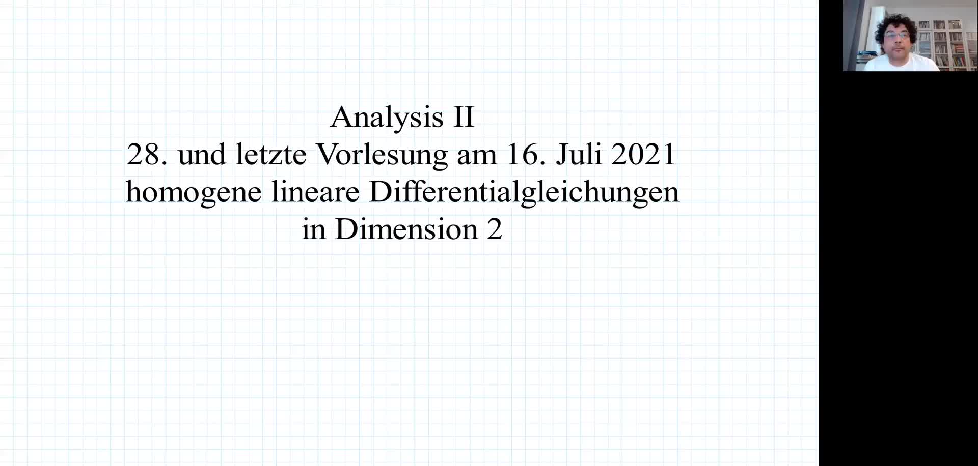 Analysis II 28. Vorlesung