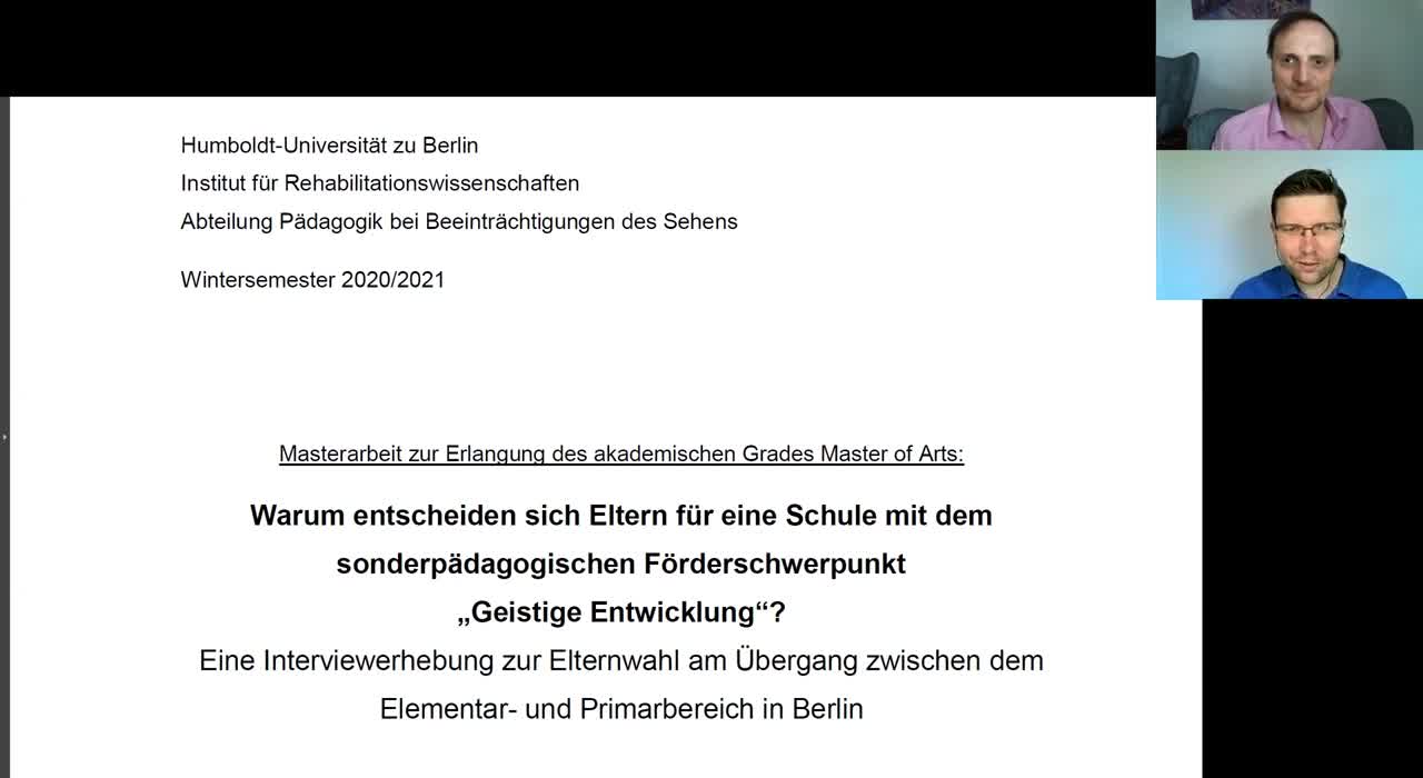 Warum entscheiden sich Eltern für eine Förderschule? Diskussion anhand Ergebnisse einer Masterarbeit