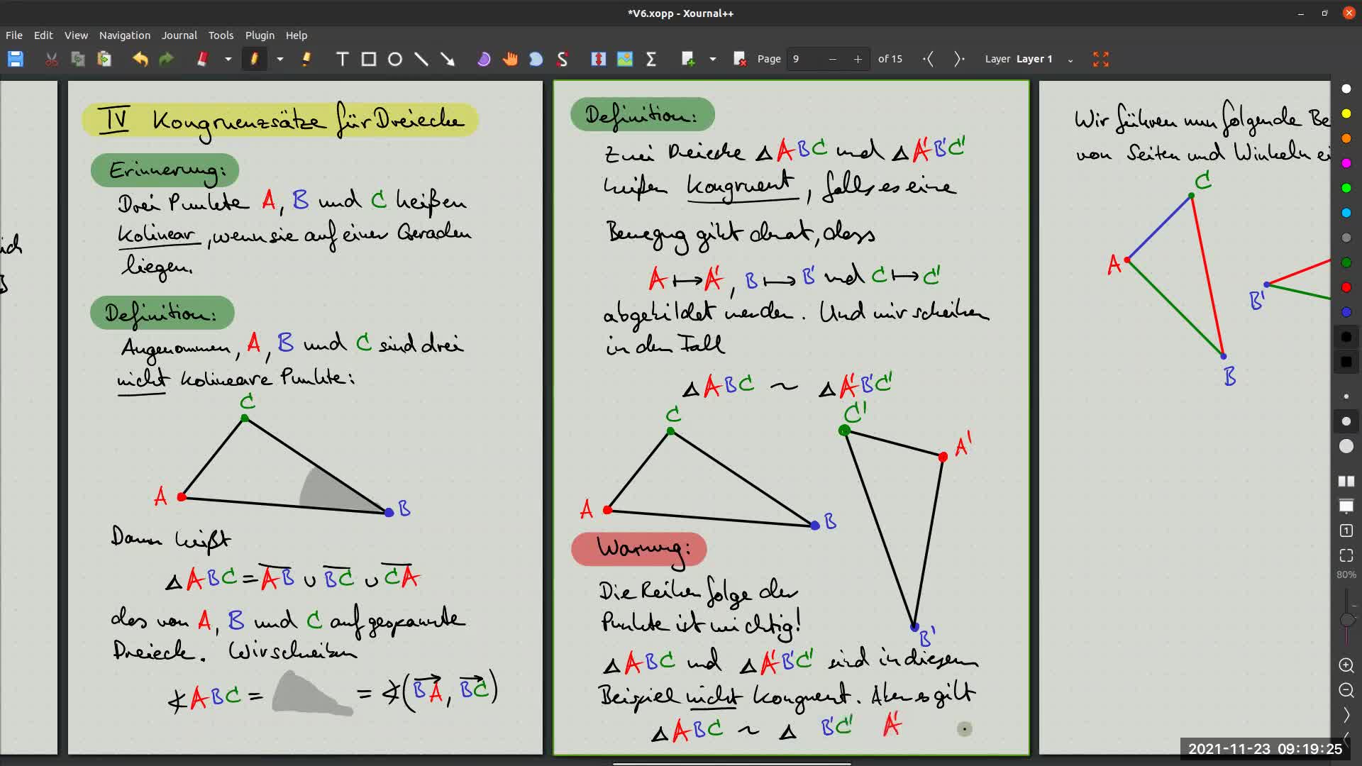 Vorlesung 06, Elementargeometrie (LR) 2021-22