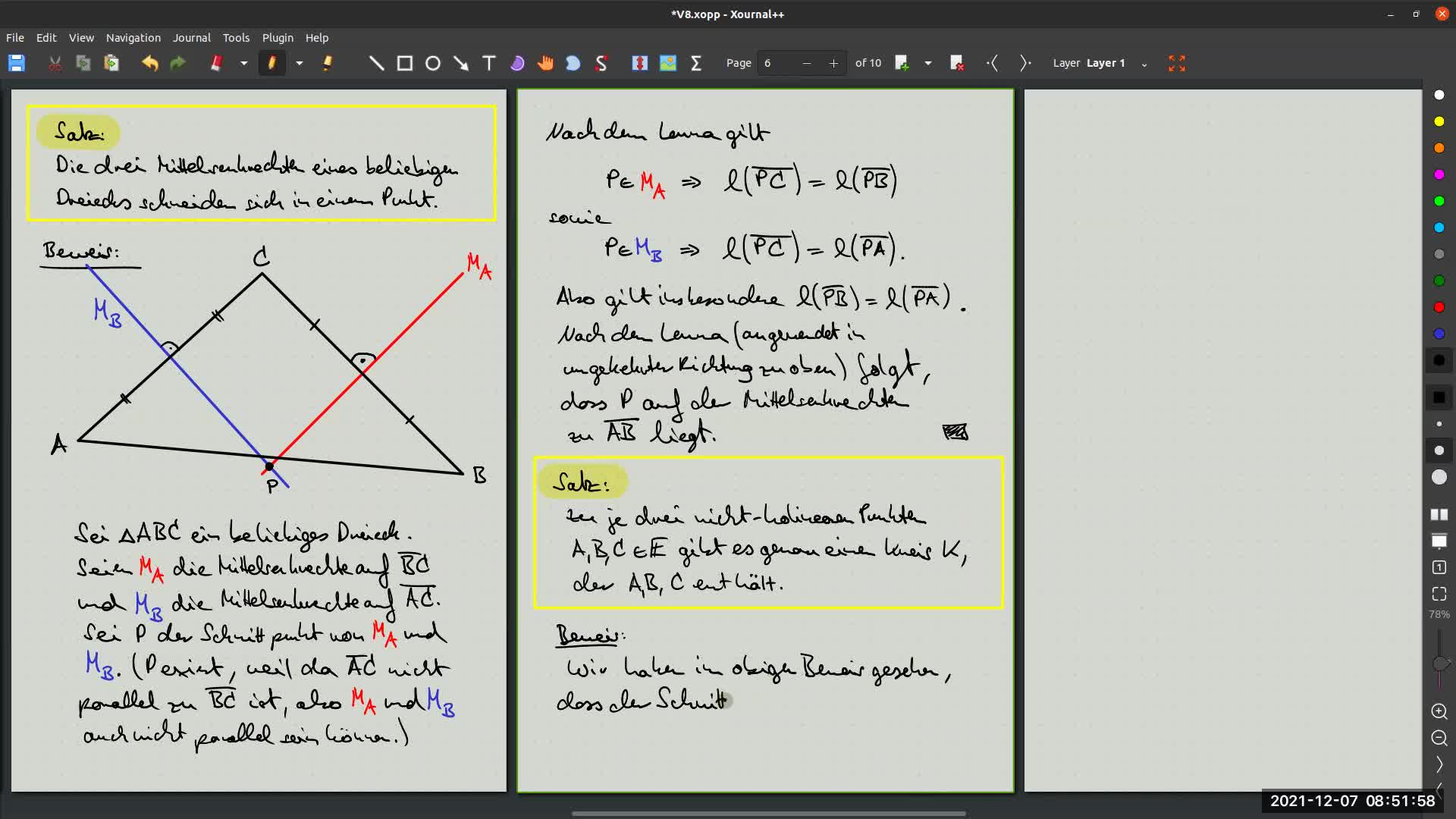 Vorlesung 08, Elementargeometrie (LR) 2021-22