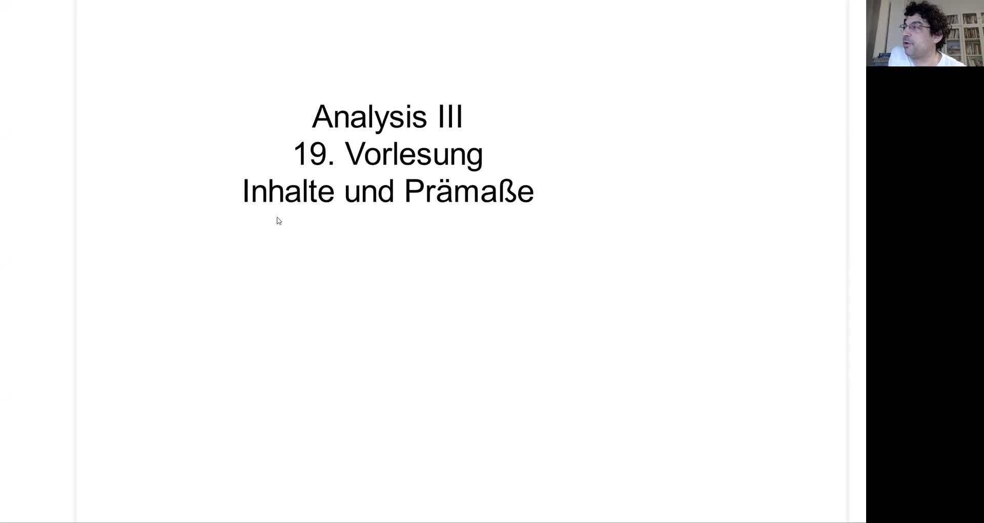 Analysis III 19. Vorlesung