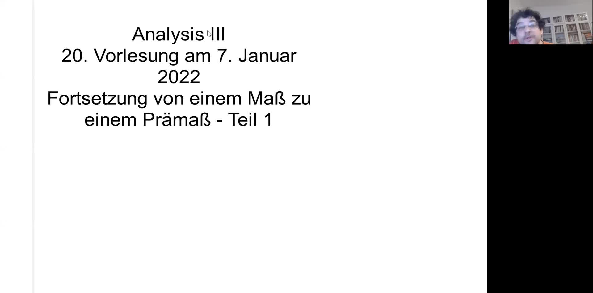 Analysis III 20. Vorlesung