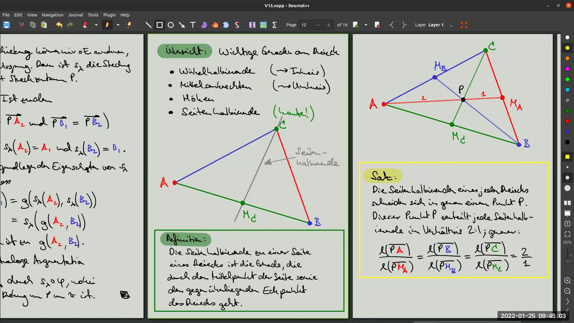 Vorlesung 13, Elementargeometrie (LR) 2021-22