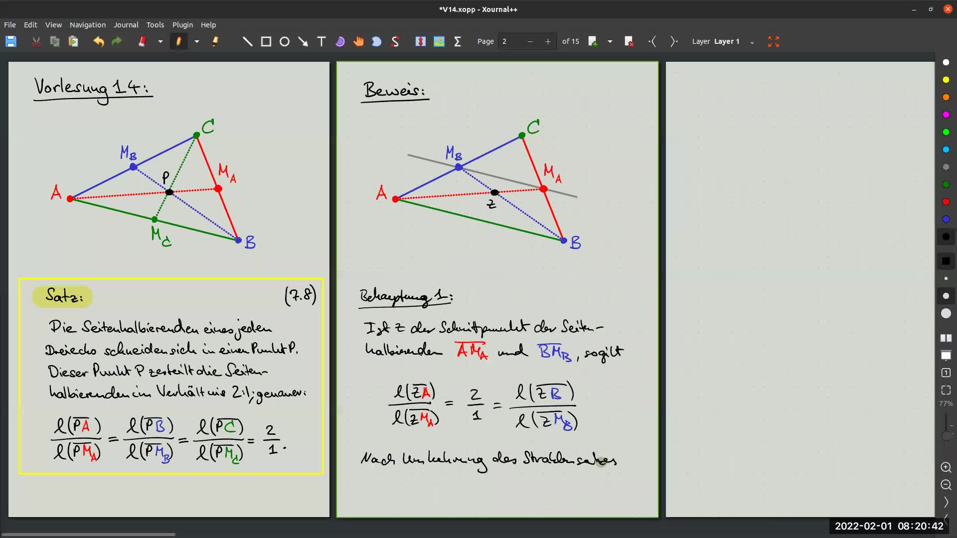 Vorlesung 14, Elementargeometrie (LR) 2021-22