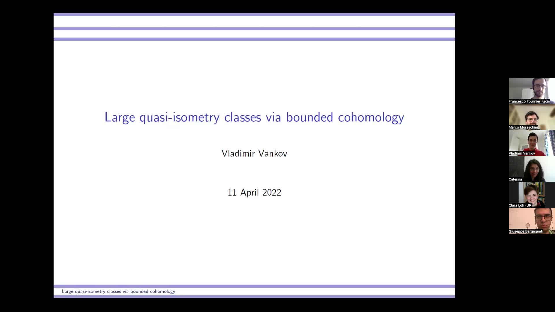 Large quasi-isometry classes via bounded cohomology