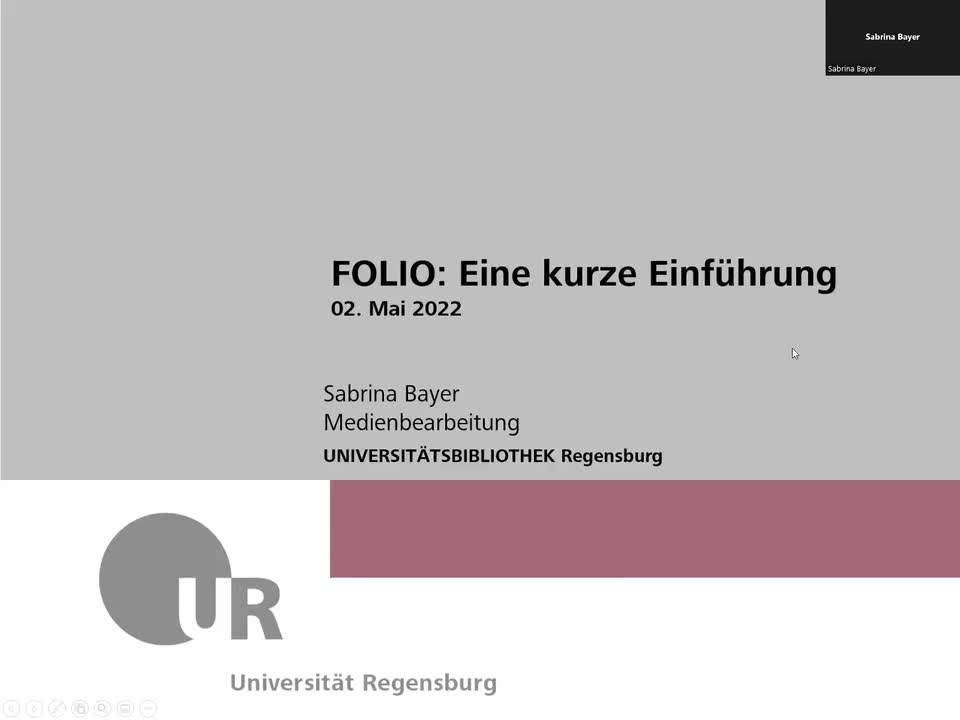 Einführung zu FOLIO - Teil 1: Präsentation (Mai 2022)