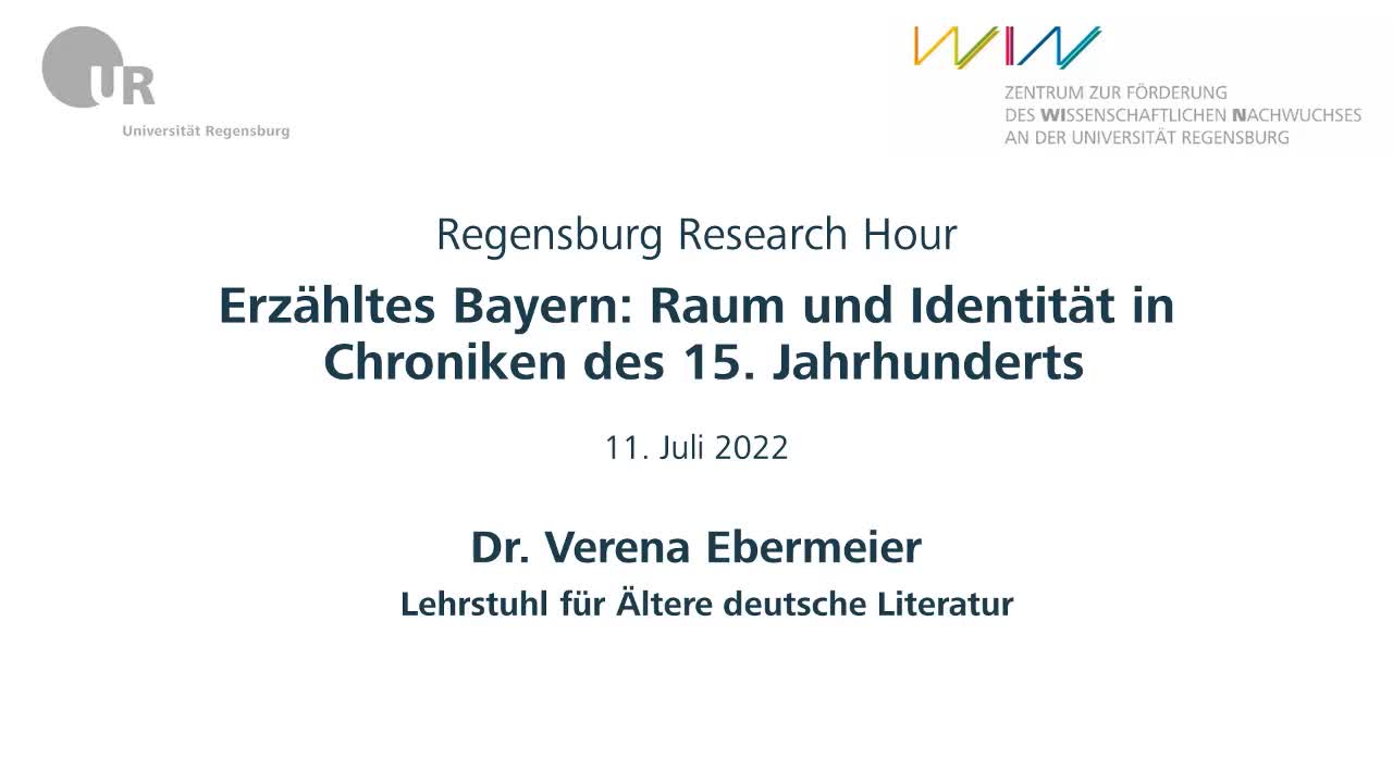 Erzähltes Bayern: Raum und Identität in Chroniken des 15. Jahrhunderts