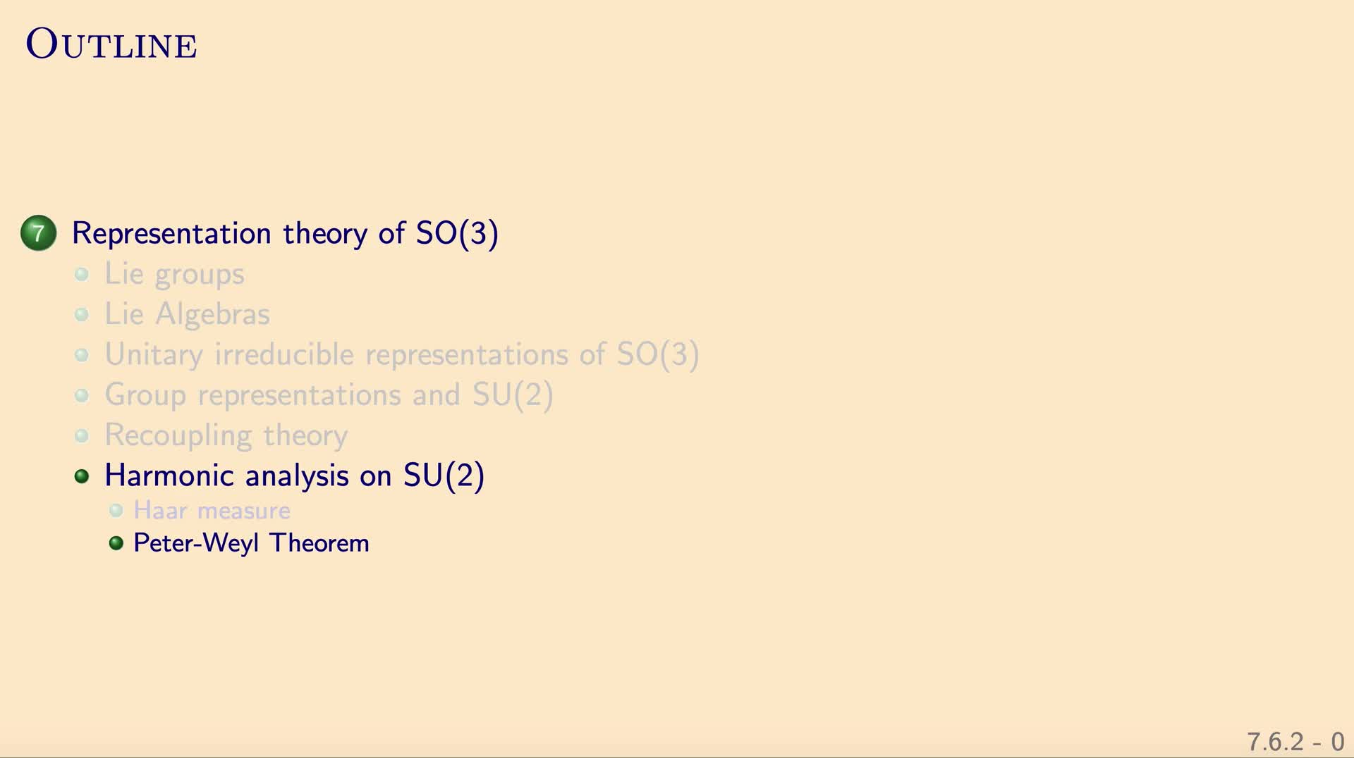 QG II: 7.6.2 - Peter-Weyl Theorem