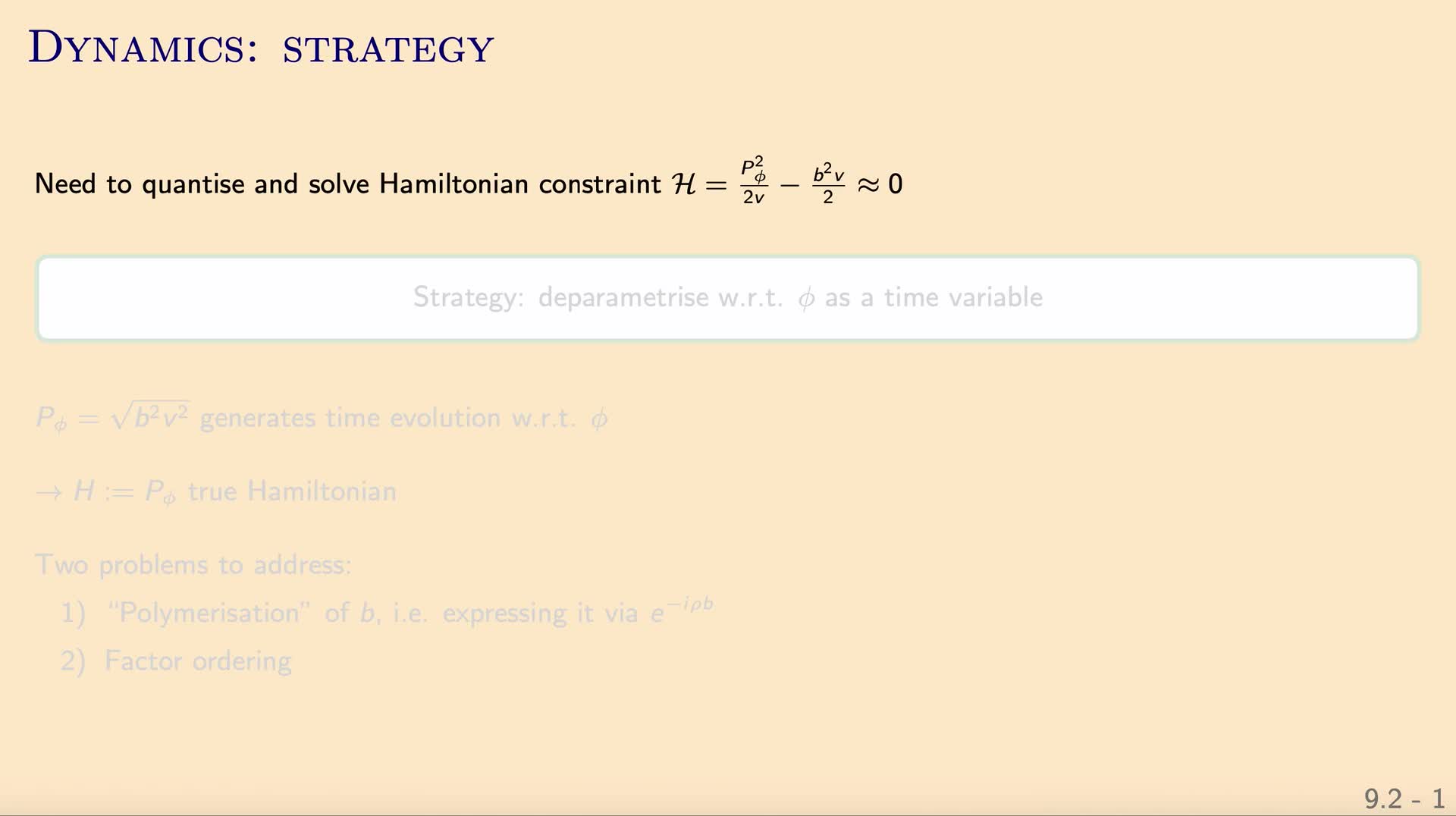 QG II: 9.2 - LQC dynamics