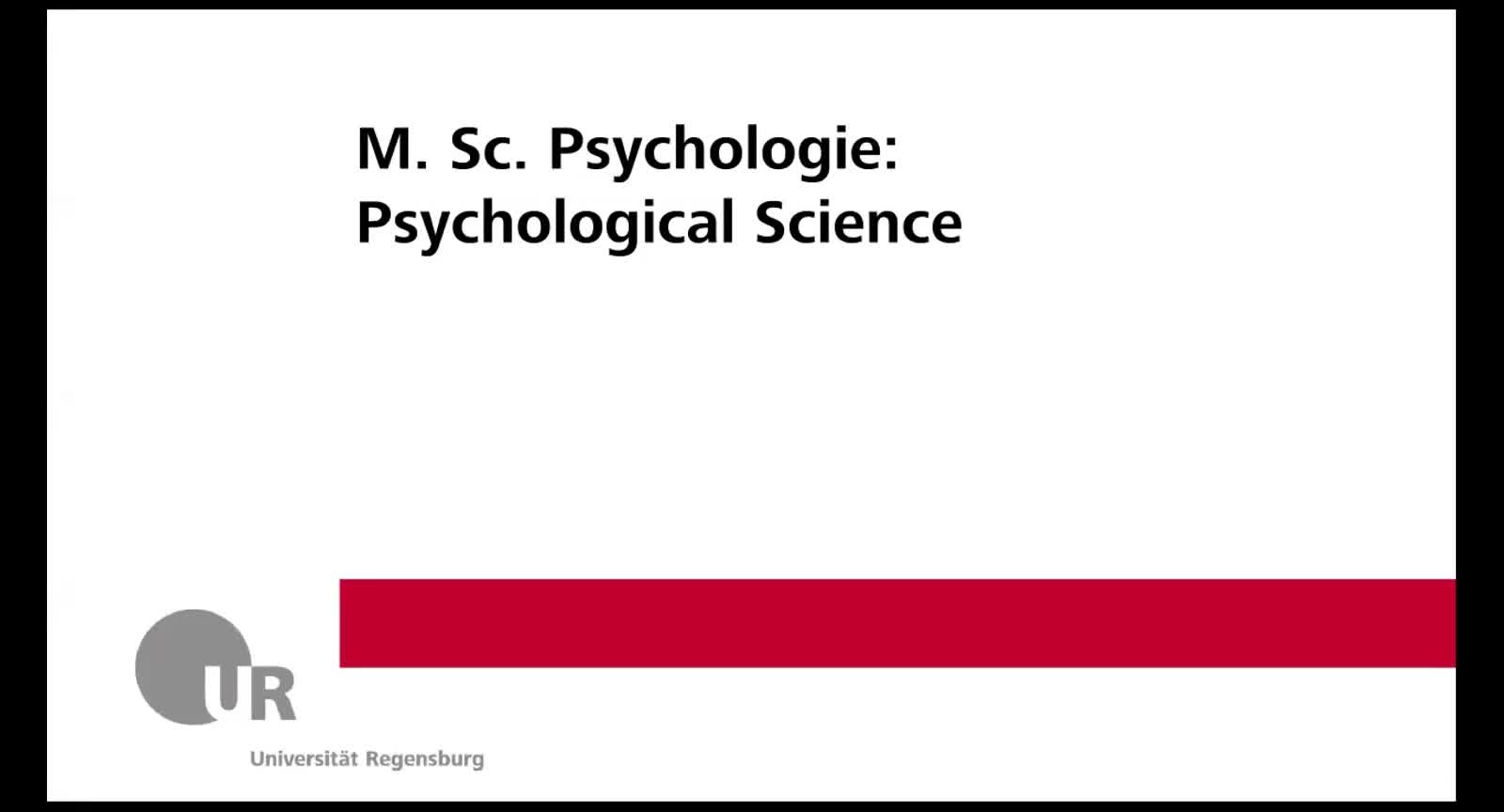 Informationsveranstaltung "M. Sc. Psychologie: Psychological Science"