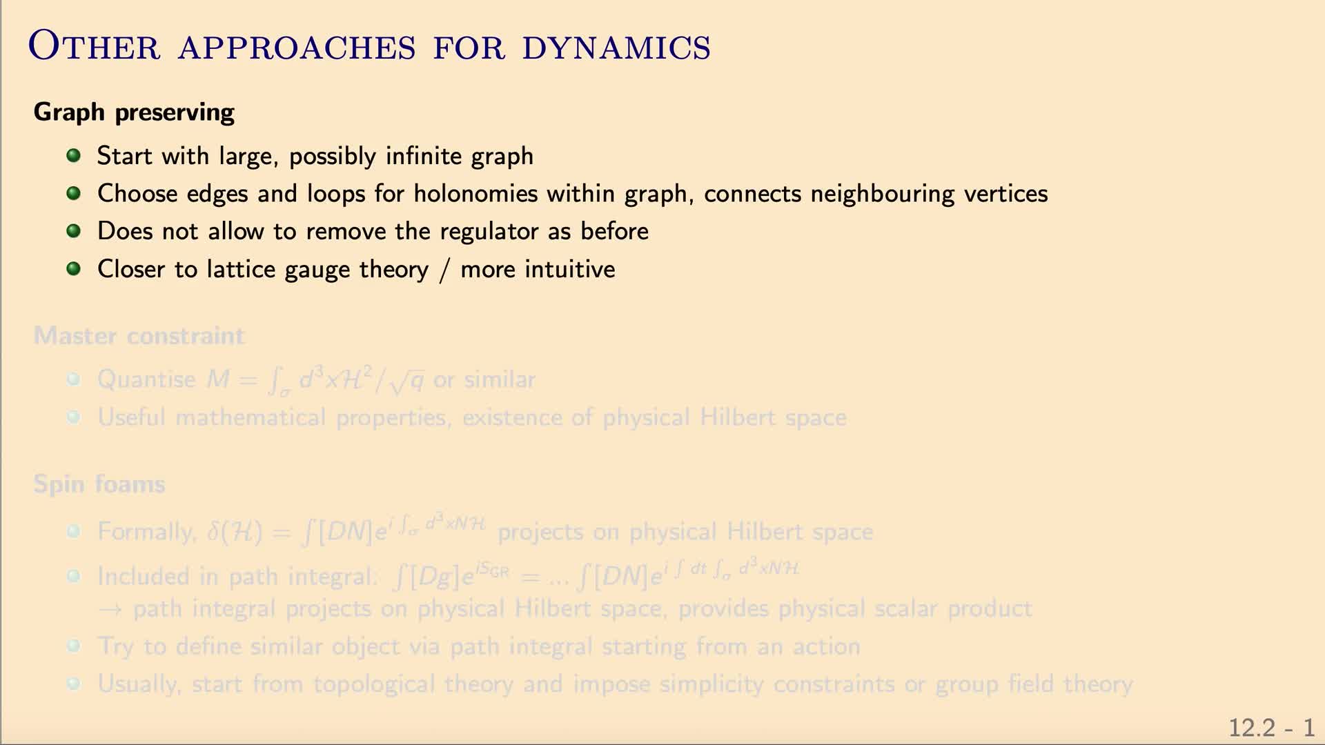 QG II: 12.2 - Other approaches