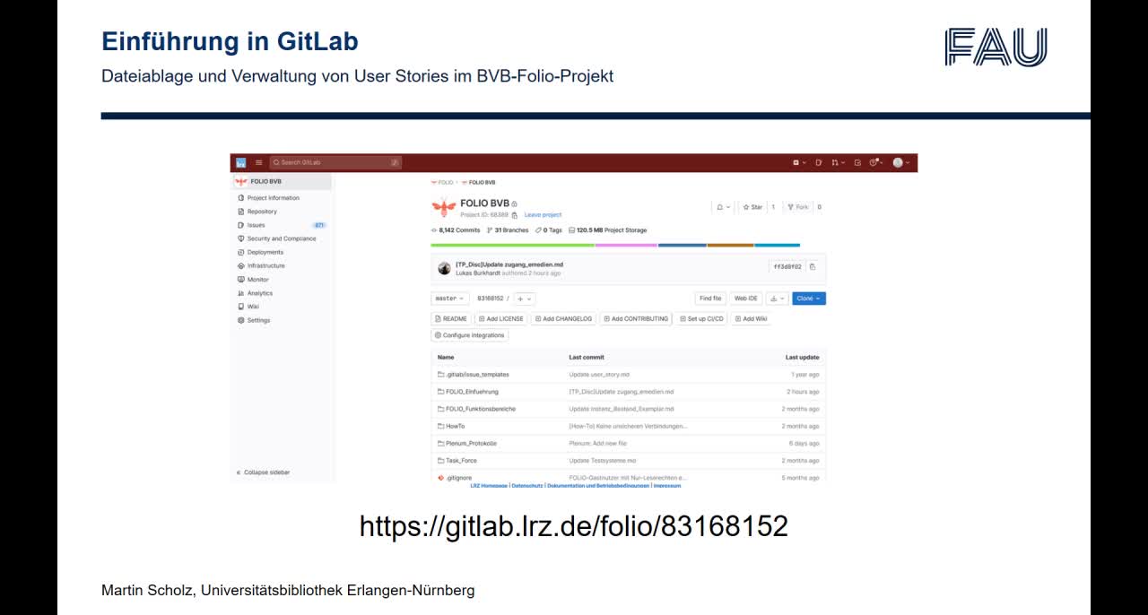 BVB: FOLIO im BVB-Einführungen: GitLab (Martin Scholz, UBEN)