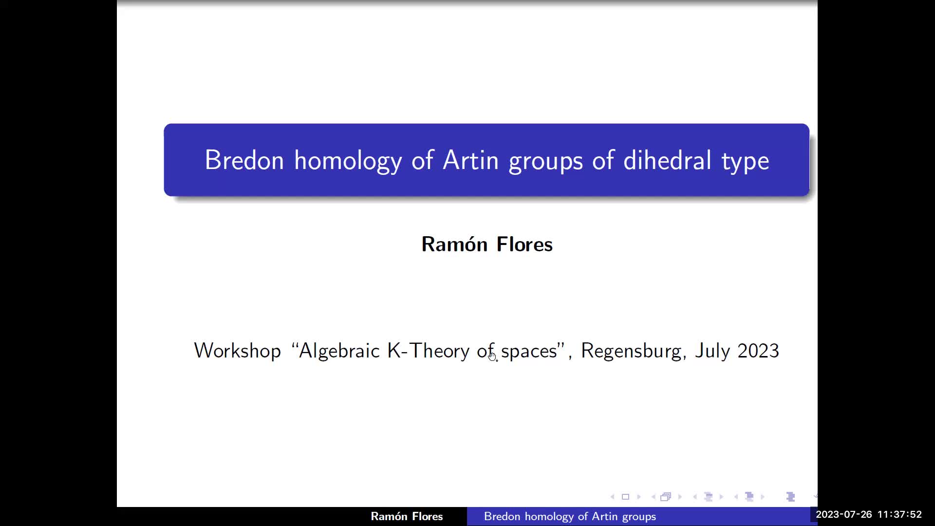 Ramon Flores: Bredon homology and K-theory for Artin groups of dihedral type