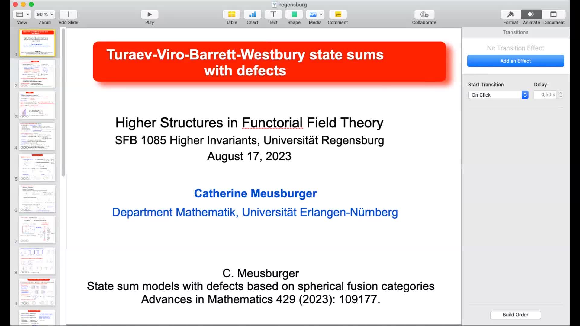 Catherine Meusburger: Turaev-Viro-Barrett-Westbury state sums with defects