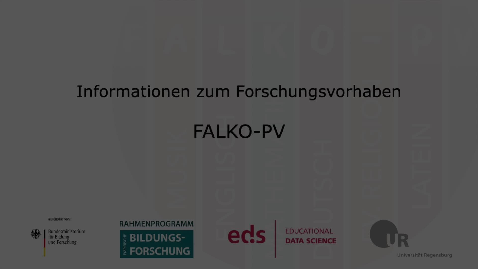Informationen zum Forschungsvorhaben FALKO-PV