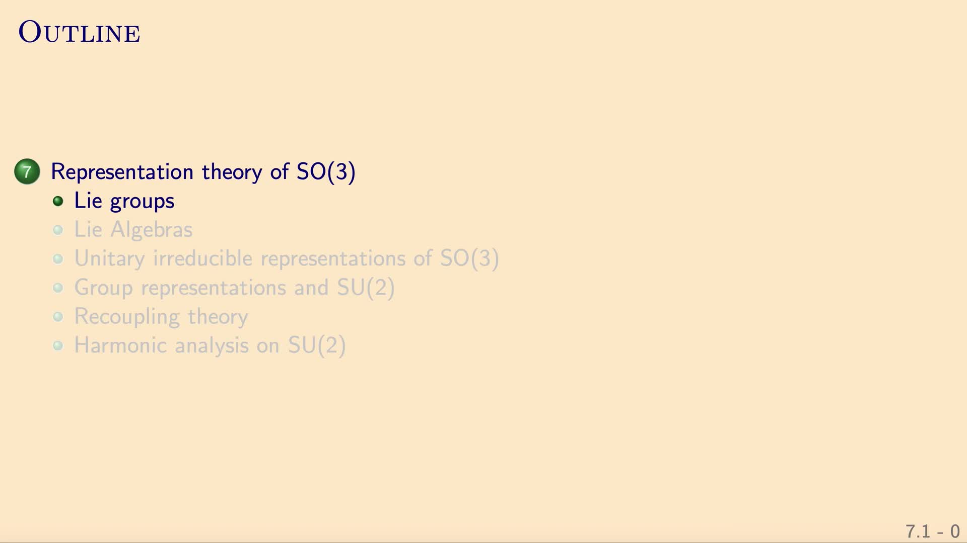 QG II: 7.1.1 - Group structure