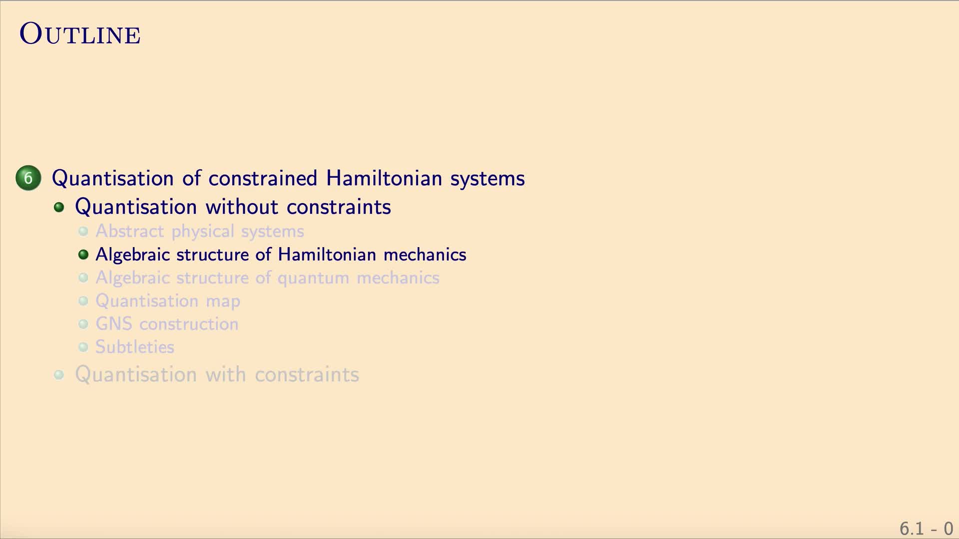 QG II: 6.1.2 - Abstract structure of Hamiltonian mechanics