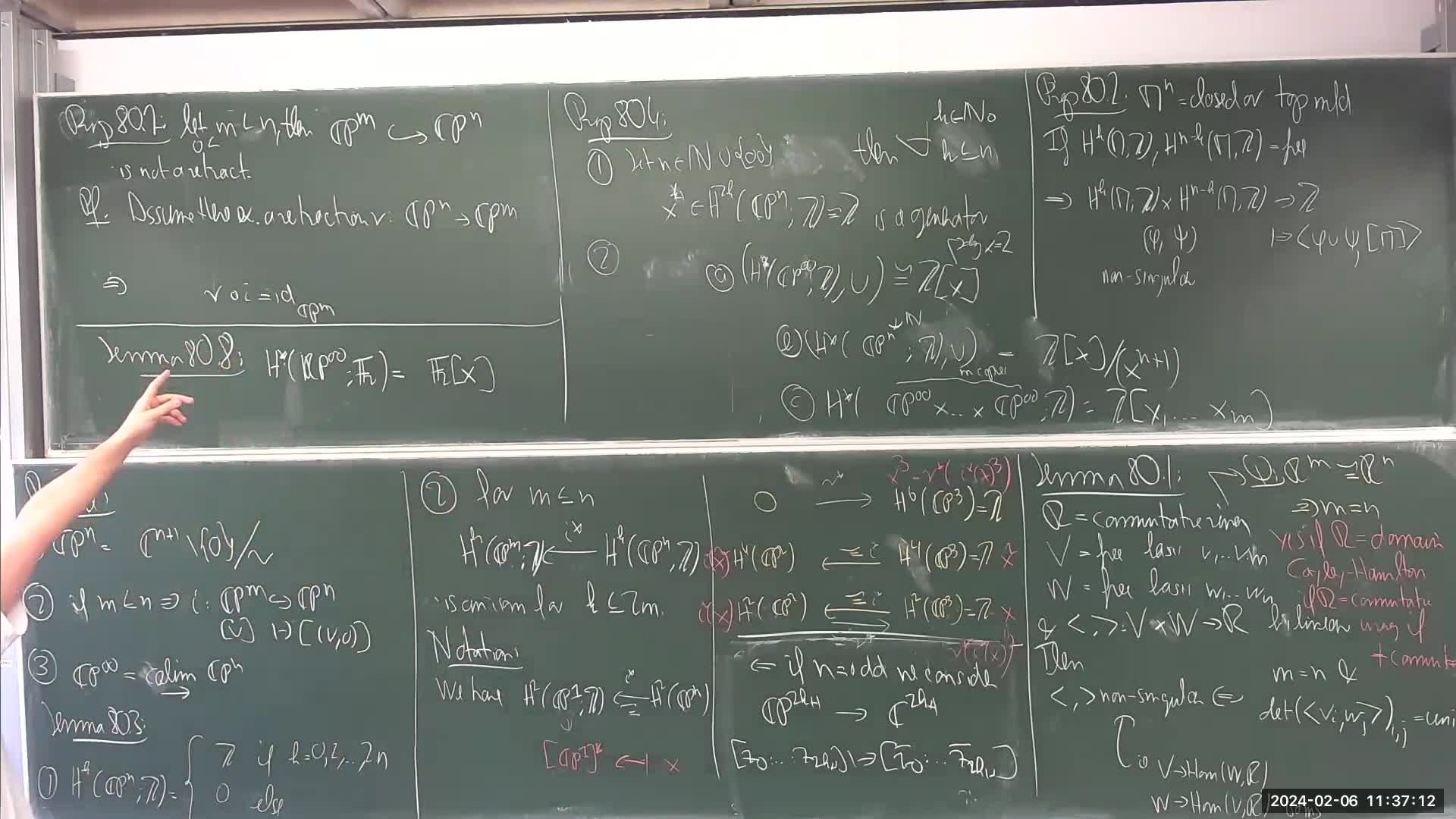 Algebraic topology III - lecture 29