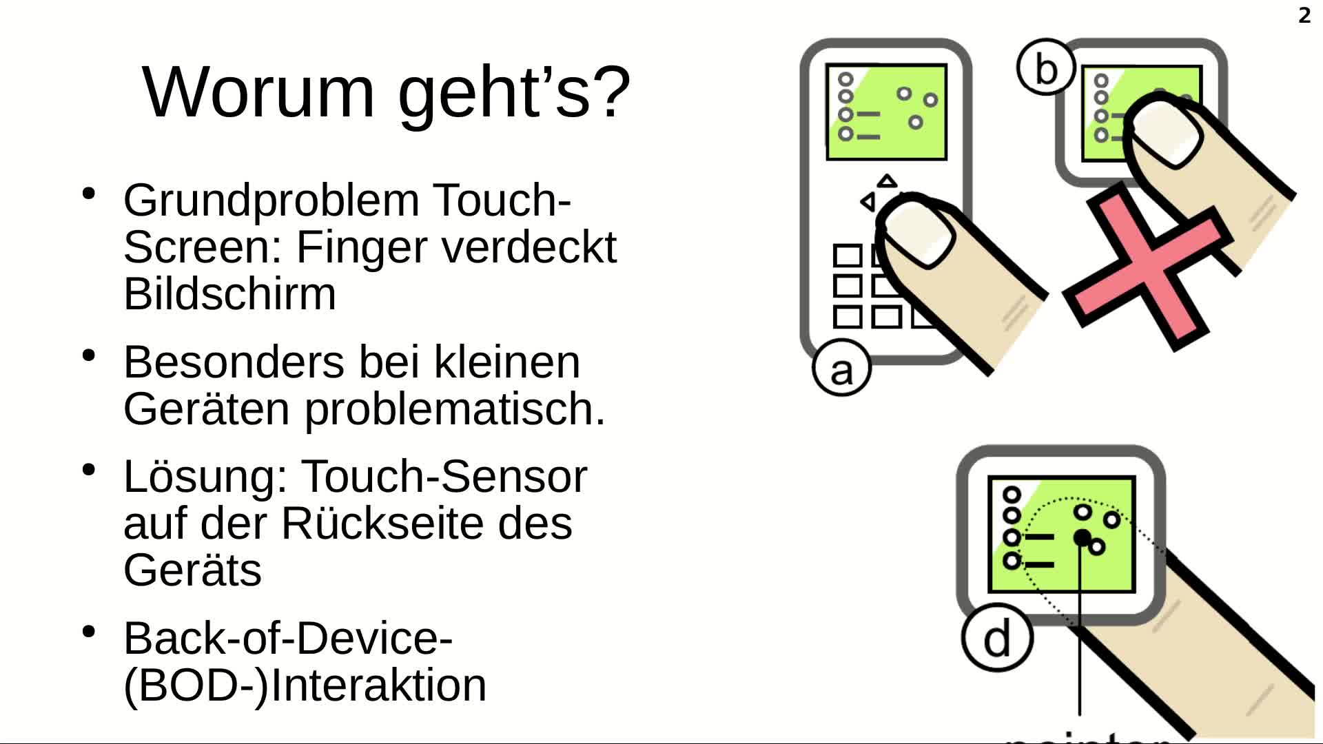 Kommentare zum Foliendesign für einen Vortrag im Forschungsseminar MMI