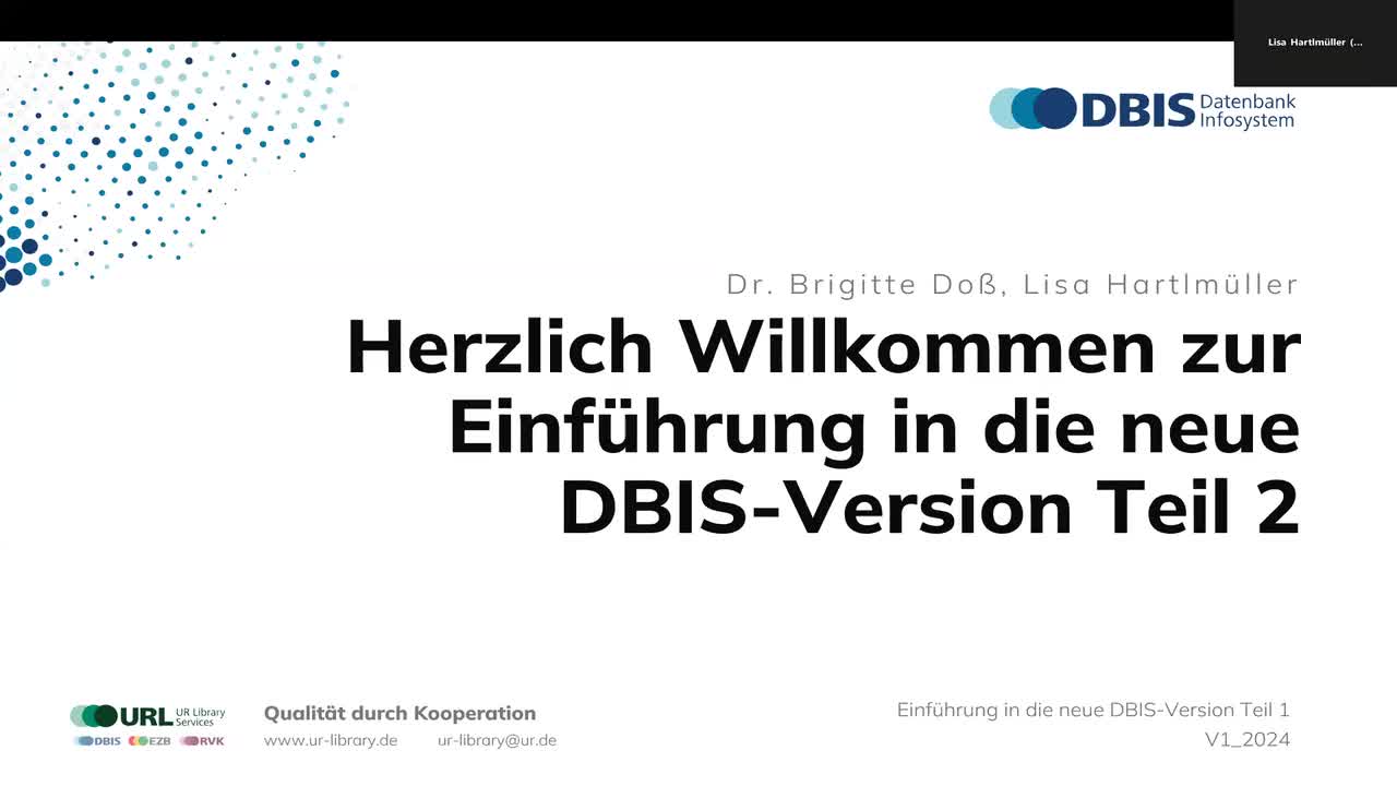 Datenbank-Infosystem DBIS: Einführung Teil 2