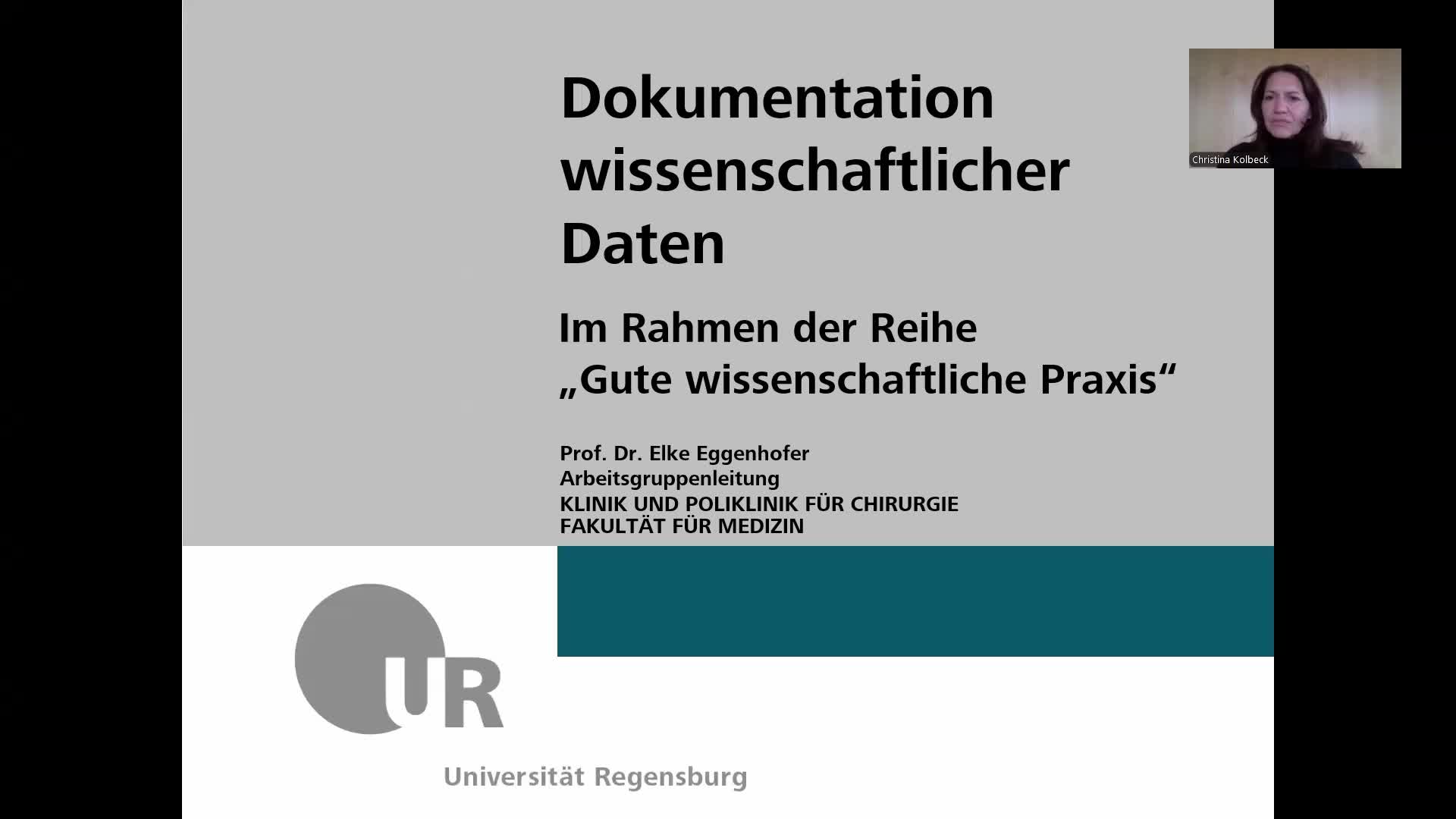 GWP Dokumentation wissenschaftlicher Daten Eggenhofer